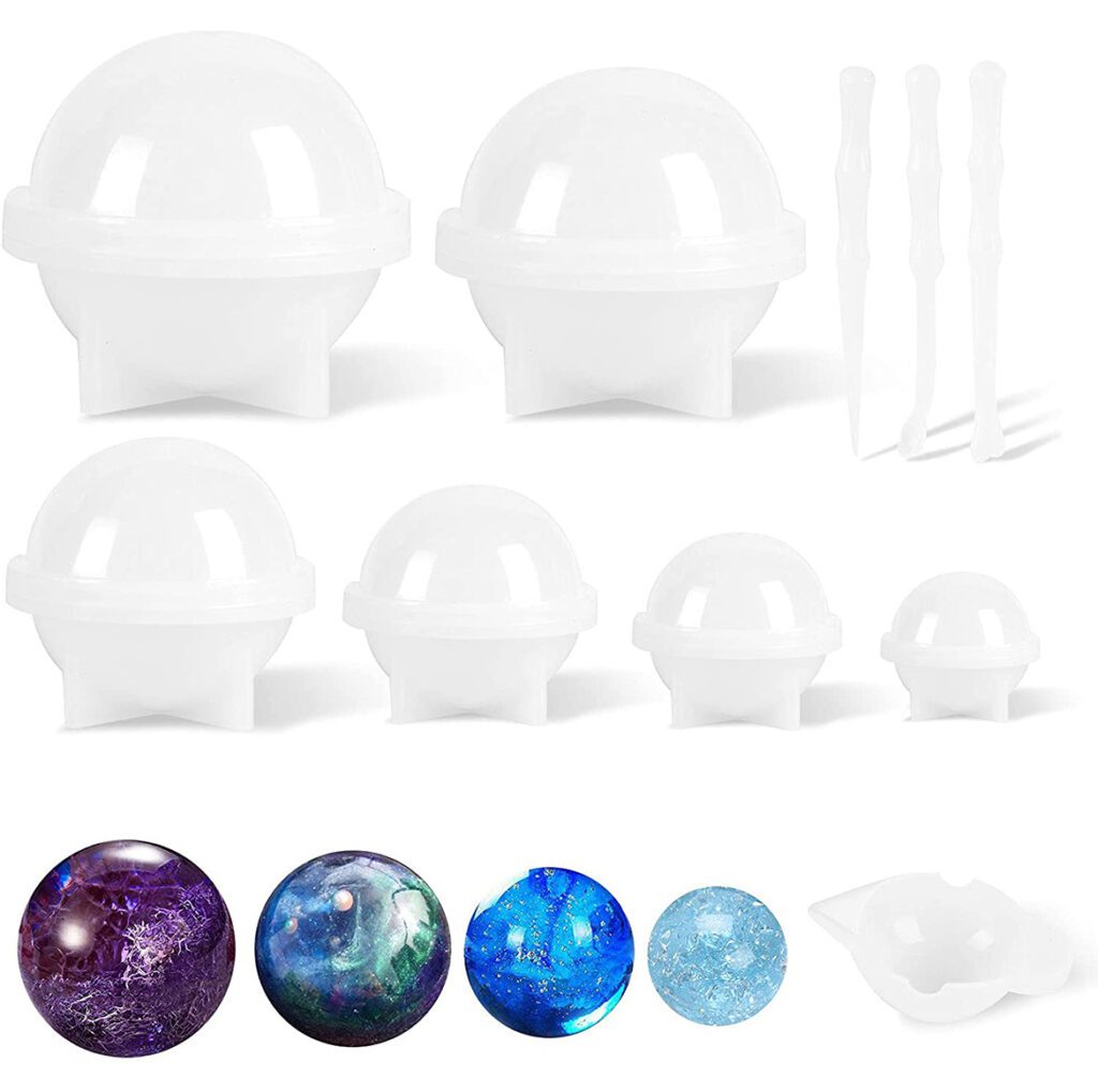 Set of sphere shaped silicone moulds