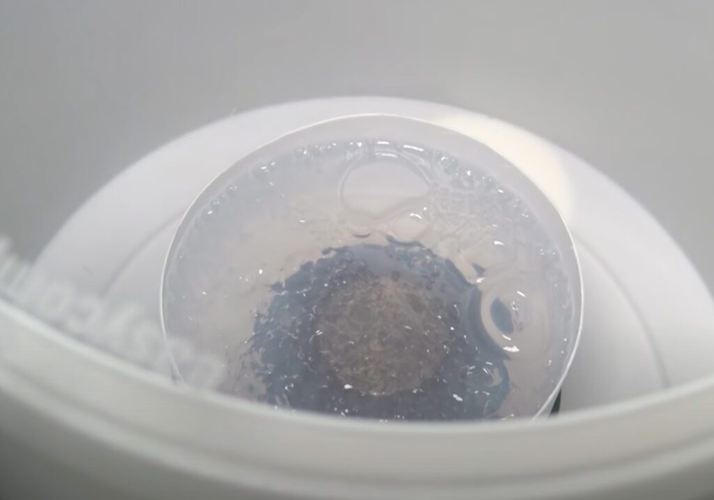 Degassing silicone rubber in a vacuum chamber