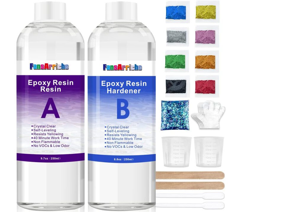 Epoxy Resin 500ml, Crystal Clear Resin and Hardener Kit for Casting and Coating, Jewelry Making, Craft Decoration
