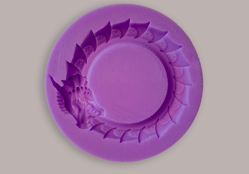 Small Oroboros Dragon-shaped Silicone Mould for wax, resin, soap etc