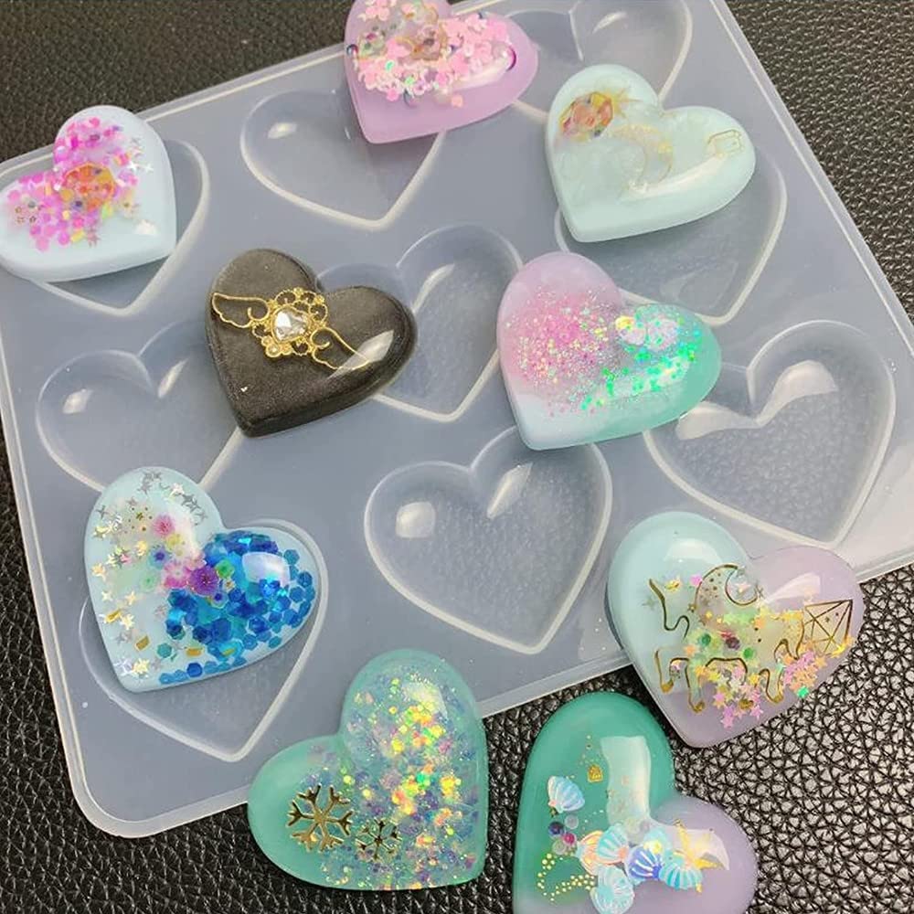 resin moulds for heart shaped resin jewellery