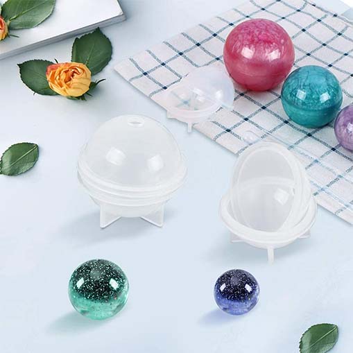 Set of sphere shaped silicone moulds