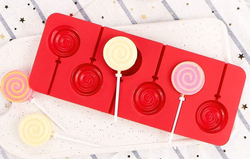 lollipop shape red silicone cake pop mould