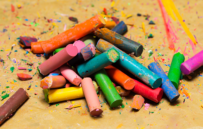 broken up crayons. Make your own crayons