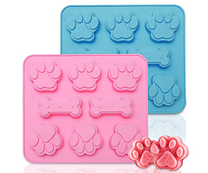 two silicone moulds for dog treats