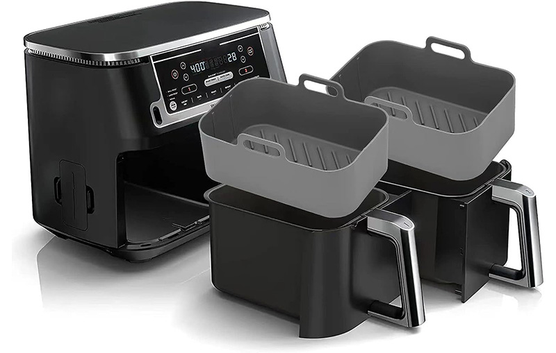 Rectangular silicone air fryer liners for a ninja air fryer