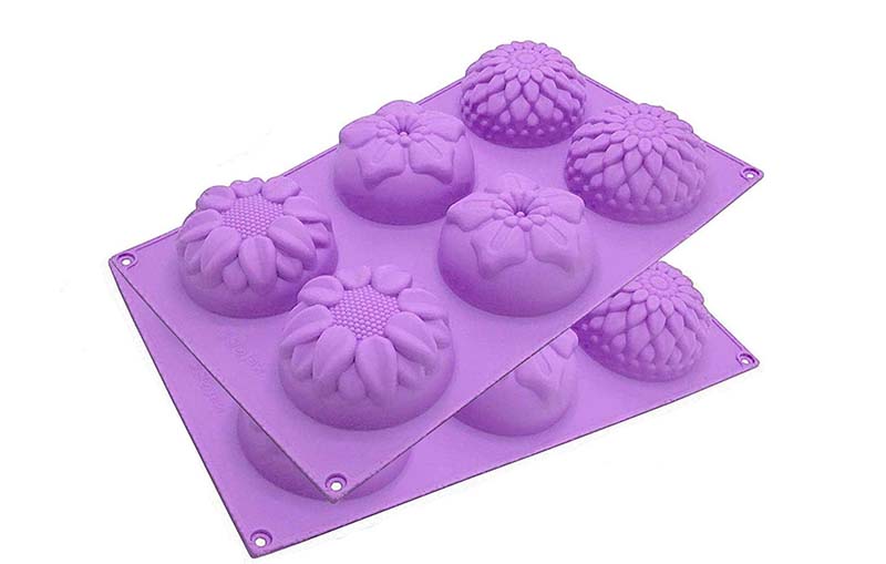 Purple bath bomb silicone moulds