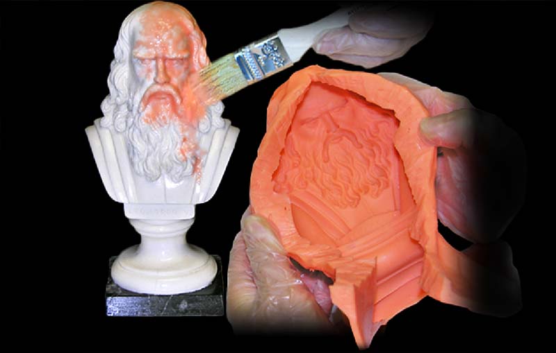 Make your own silicone mold by using the brush-on technique. Brush-on silicone mold making